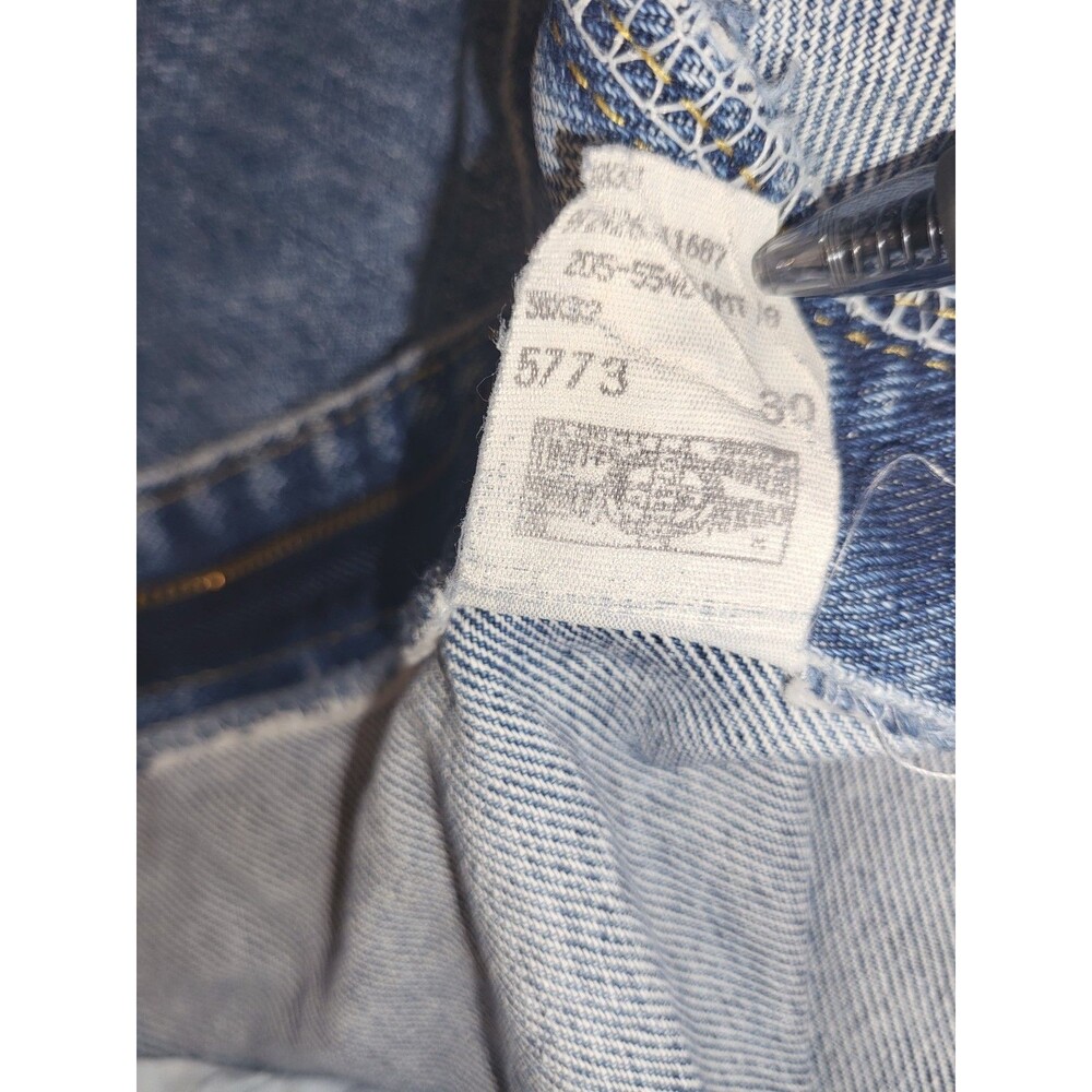 VTG 90s Lee Jeans Men 36x31 205-5540 Relaxed Blue Denim Made in USA Distressed - Picture 7 of 10